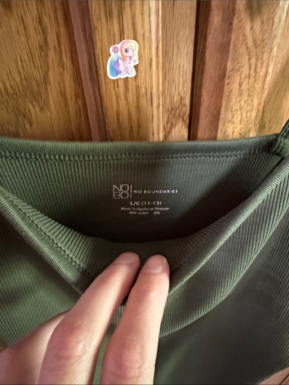 No Boundaries Olive Ribbed Crew Tank